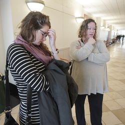 Anna Sullivan, left, and sister Rachel Sullivan, talk about their sister, Rebecca Sullivan, who was killed in October, during an interview outside of 3rd District Court in Salt Lake City on Friday, Dec. 20, 2019. Nathan Edwin Parry pleaded guilty to manslaughter in Rebecca Sullivan’s death.