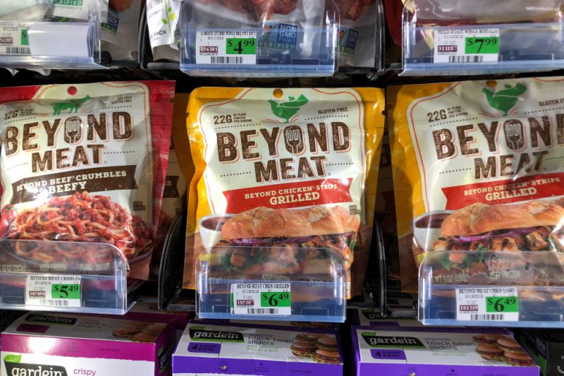 Products from Beyond Meat Inc, the vegan burger maker, are shown for sale at a market in Encinitas, California, U.S., June 5, 2019. REUTERS/