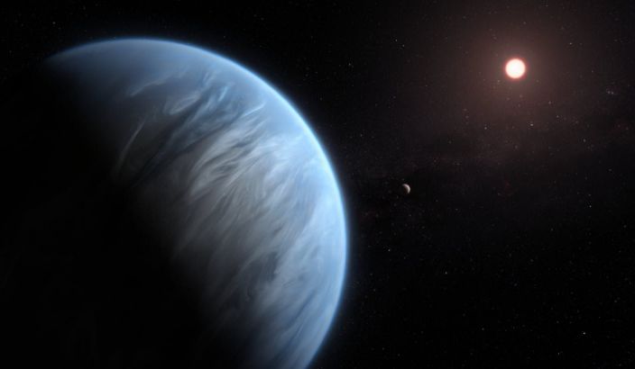 <span class="caption">An artist's impression of an exoplanet in the habitable zone around a star.</span> <span class="attribution"><a class="link rapid-noclick-resp" href="https://www.nasa.gov/feature/goddard/2019/nasa-s-hubble-finds-water-vapor-on-habitable-zone-exoplanet-for-1st-time" rel="nofollow noopener" target="_blank" data-ylk="slk:Credits: ESA/Hubble, M. Kornmesser">Credits: ESA/Hubble, M. Kornmesser</a></span>