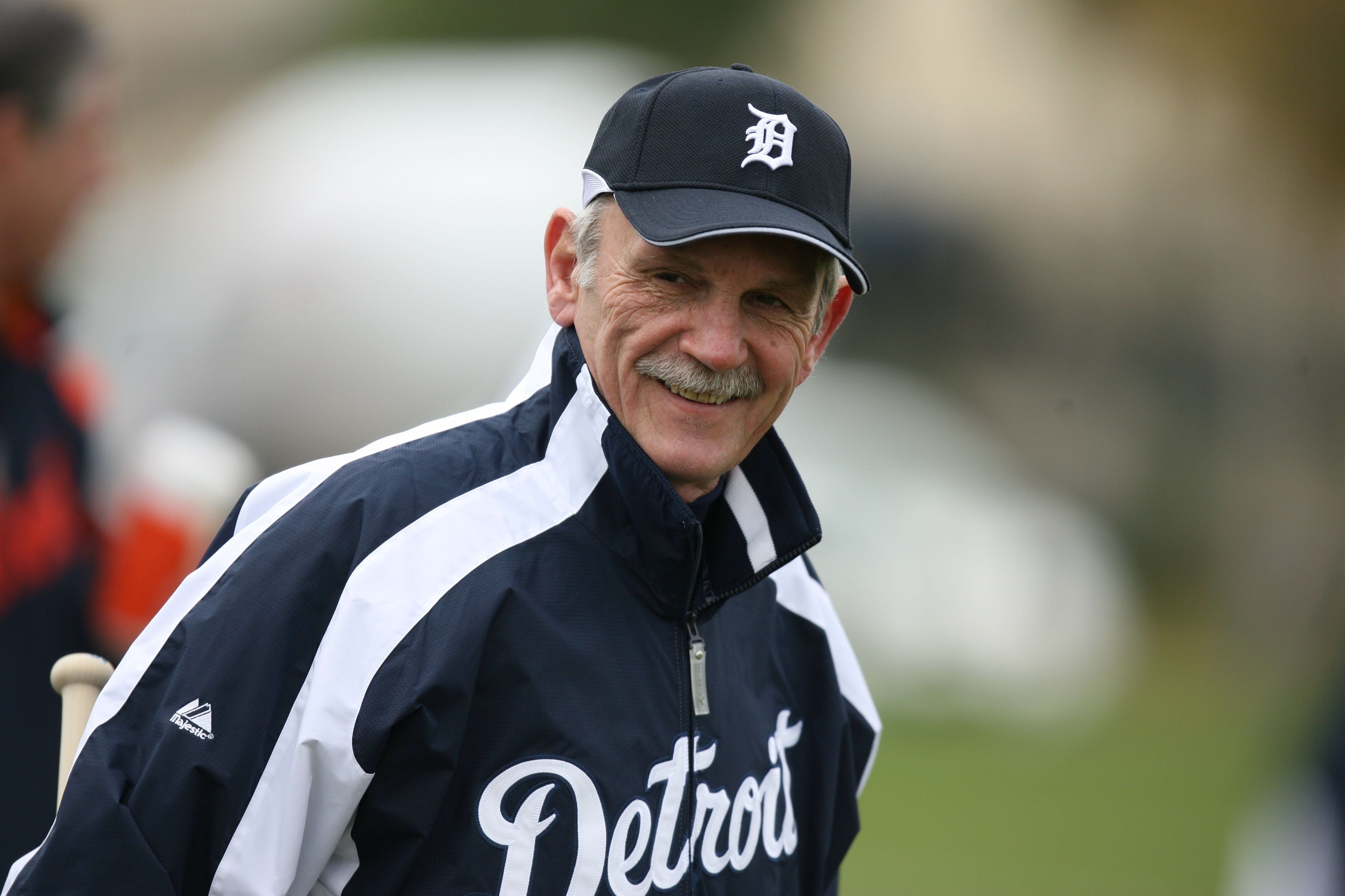 Tigers Manager Jim Leyland on the first day of Tiger Spring Training in Lakeland, Florida on Friday February 16, 2007. 