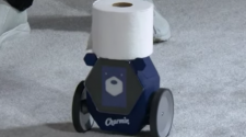 Charmin debuts new toilet paper roll delivery robot.