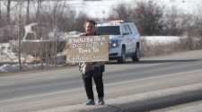 Protesters set up beside Vernon highway – Kelowna Capital News