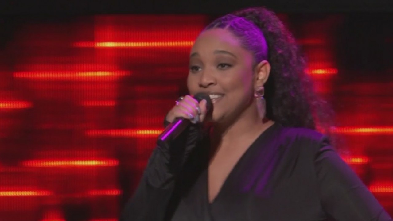 Thumbnail for the video titled "This Tampa Bay contestant was the first to perform on "The Voice" tonight. She nailed it, advancing to the next round."