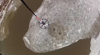 Helicopter company using incredible technology to break up ice jam