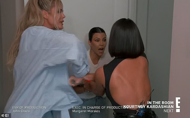 Fist fight: Season 18 of their hit show debuted with a shocking among the three Kardashian sisters, after Kim suggested the mother-of-three has an inferior work ethic