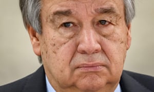 UN Secretary-General Antonio Guterres looks on at the opening of the UN Human Rights Council’s main annual session on 24 February 2020 in Geneva.