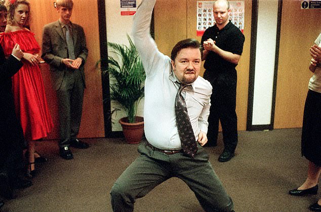 Gervais as David Brent in the wildly popular sitcom The Office, which spawned a US series