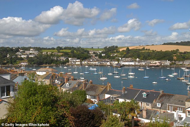The couple were found in their car in the seaside town of Falmouth, pictured, in Cornwall