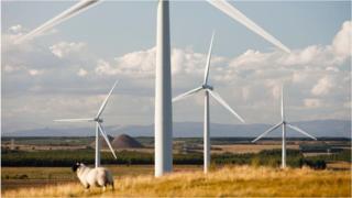 Wind farm near Carluke in Scotland