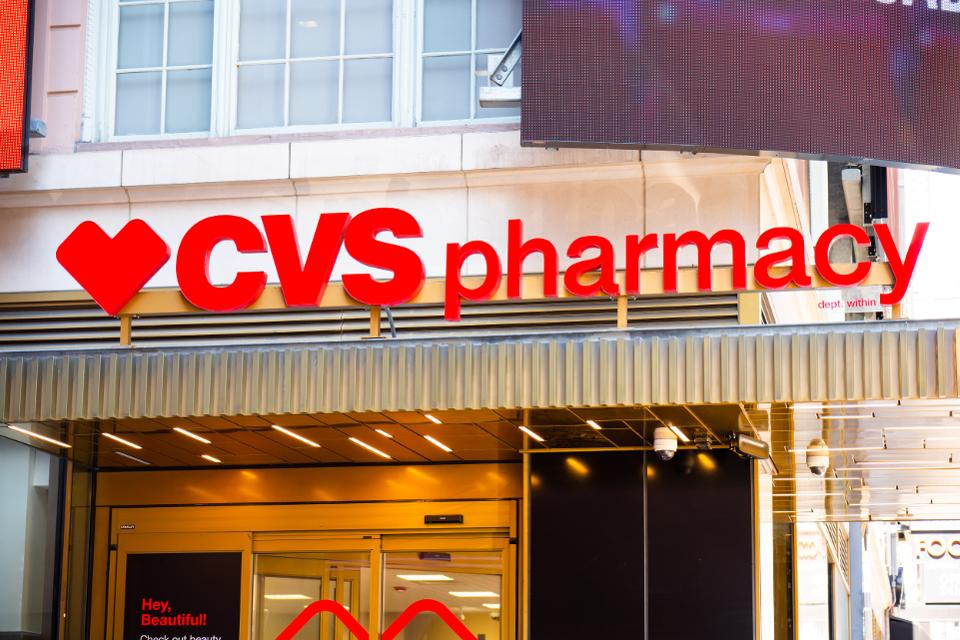 American retail and health care company, CVS Pharmacy logo...
