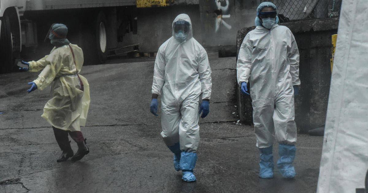 Mobile Morgues Set Up Outside Brooklyn Hospital As Coronavirus Outbreak Hits New York 