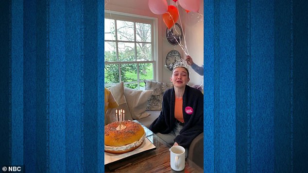 'I don't know if it was my hormones': Gigi also said she cried constantly for an hour after learning the cake was made by Buddy Valastro of Cake Boss