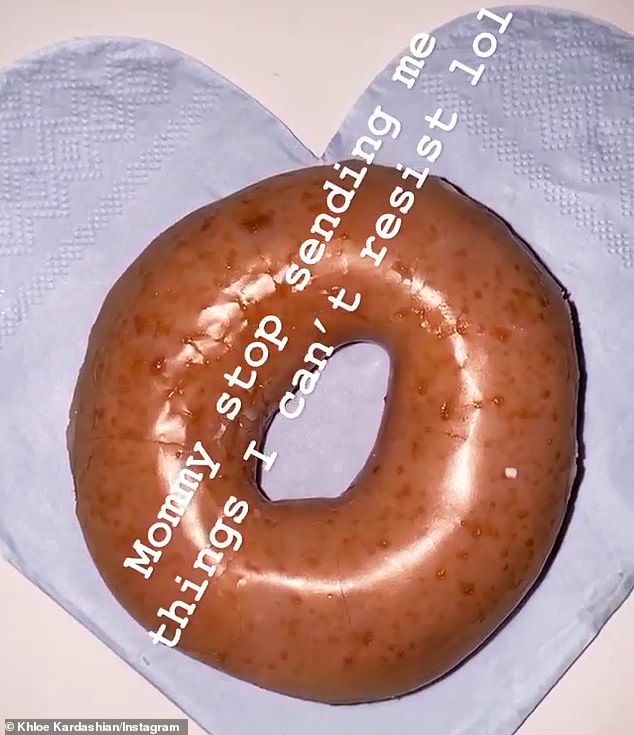 Sweet treat: And although it's Mother's Day, Kris Jenner, 64, is thinking of her daughters ahead of the holiday, sending them Krispy Kreme donuts