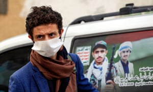 A Yemeni wearing a face mask in Yemen’s capital Sanaa on 14 May 2020.