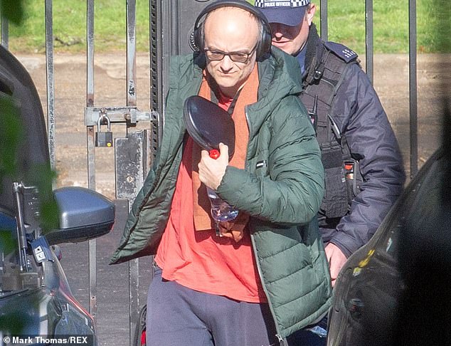 Dominic Cummings pictured in April in London, after he allegedly returned from the North East