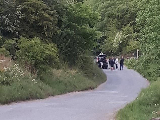 Officers in Telford said they shut down the 'mass gathering' at the Granville Country Park in Shropshire on Saturday amid the coronavirus lockdown