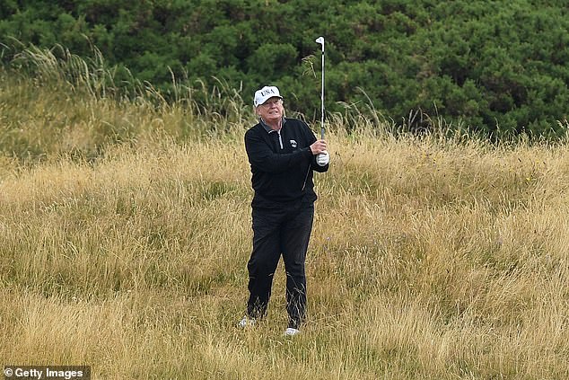 Twice as fast: Obama had played golf 333 over eight years. Trump has already played 266 times times in less than four years