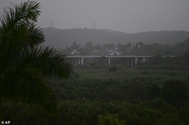 In Carolina, Puerto Rico, Tuesday the dust looms over the skyline. Air quality plunged to 'hazardous' levels in the Caribbean
