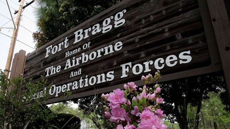 This photo shows an entrance sign to Fort Bragg, N.C., Tuesday, April 24, 2007. (AP Photo/Gerry Broome)