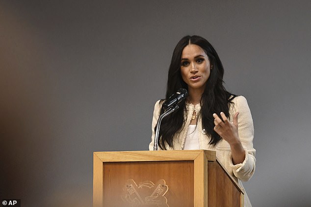 During a visit to a school in Dagenham in March as part of her farewell tour, Meghan revealed that Archie was 'trying to walk'