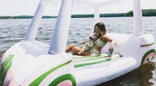 No more: Maren Morris has deleted all photos of her son Hayes from social media after this photo of her posing on a pool float with her son drew criticism