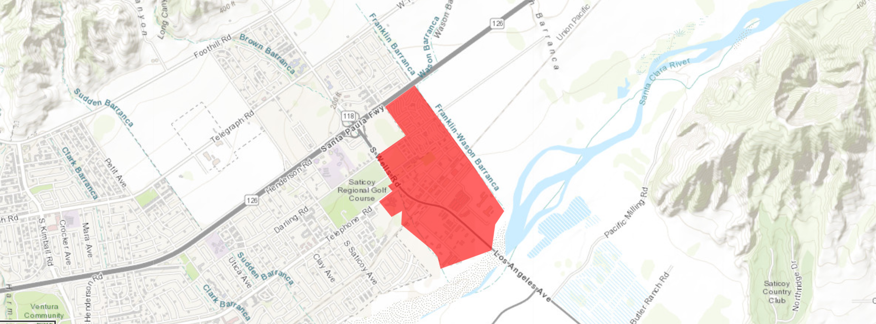 This was the area of Ventura under a boil water order after a water line break on Wednesday.