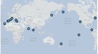 High-risk locations for whale-ship collisions around the world