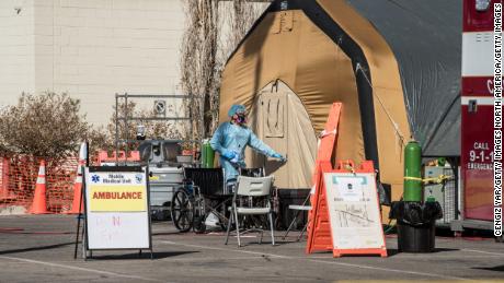 A tent for coronavirus patients setup at University Medical Center in El Paso, Texas, Friday. 