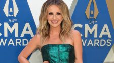 Carly Pearce stuns in green strapless dress on 2020 CMA Awards red carpet