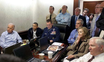 The White House situation room during the Bin Laden mission
