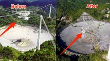 Photos show the Arecibo telescope before and after collapse