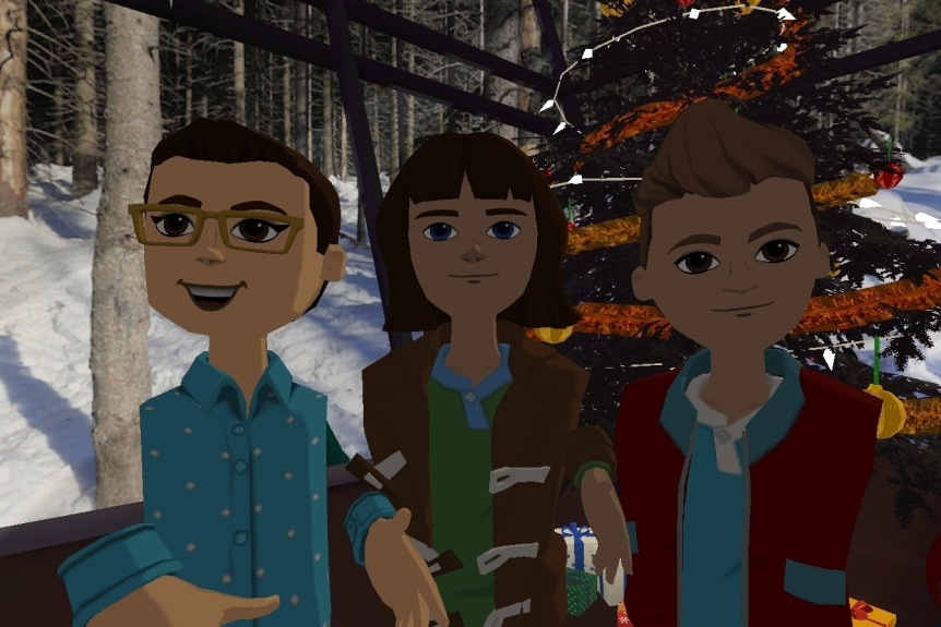 Kristin Sherwood's avatar (centre) with those of her father and boyfriend