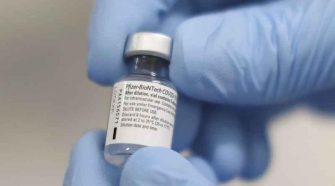 A vial of the Pfizer-BioNTech COVID-19 vaccine at the Royal Victoria Hospital, in Belfast, Tuesday Dec. 8, 2020. The United Kingdom, one of the countries hardest hit by the coronavirus, is beginning its vaccination campaign, a key step toward eventually ending the pandemic.
