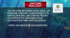 URMC: Primary care patients 75 years and older will be contacted by phone to arrange vaccination