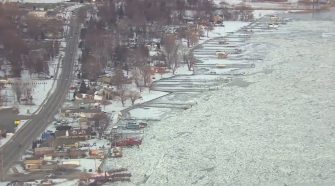 U.S. Coast Guard breaking ice jams on St. Clair River after flood warnings
