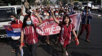 Protests break out in Myanmar in defiance of military coup