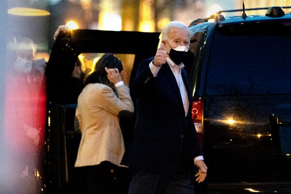 President Biden departing Holy Trinity Catholic Church in Washington on Saturday.