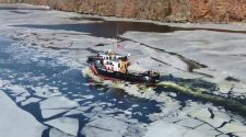 U.S. Coast Guard’s ice breaking operation underway on the CT River