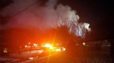 Bev and John Shepherd shared a photo from a neighbor showing smoke and emergency vehicles Monday evening, Feb. 1, 2021, in the area of River Hills Road in River Falls, Wisconsin. Submitted photo