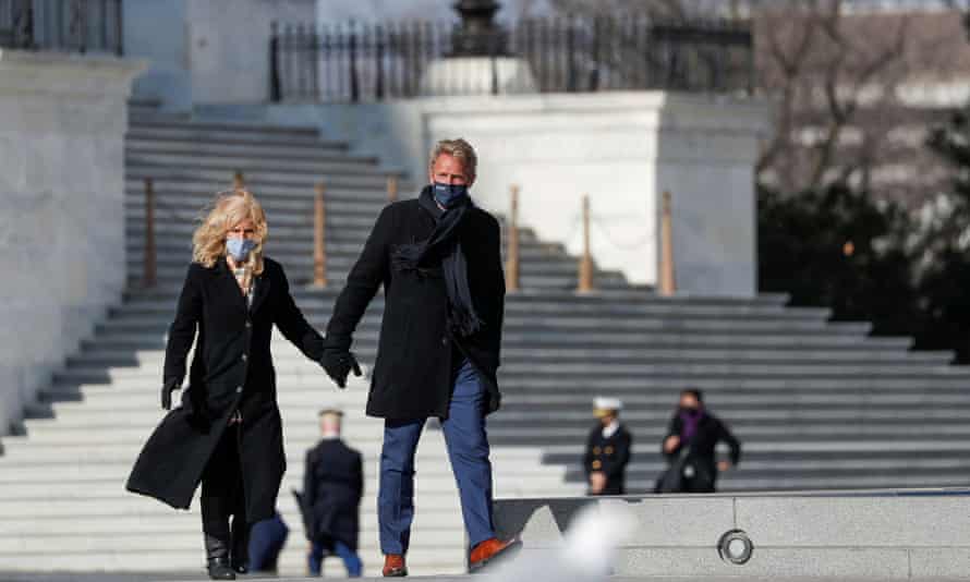 Former Arizona senator Jeff Flake and his wife Cheryl Flake after the inauguration of Joe Biden as the 46th president.