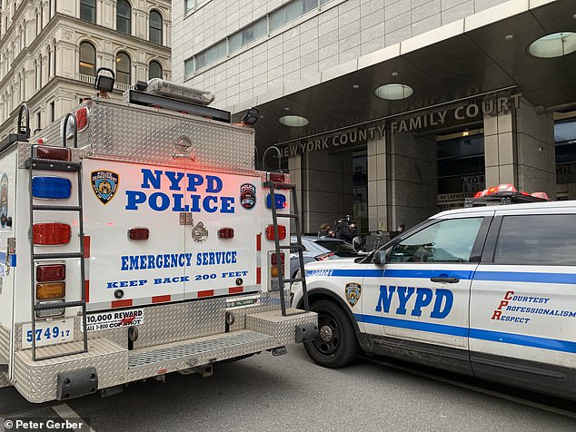 Several units from the NYPD were at the scene of the shooting on Monday