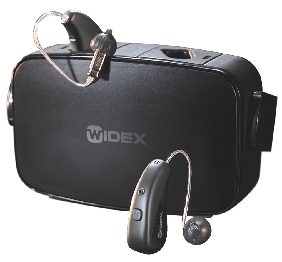 Charging cradle and Widex Moment hearing aids
