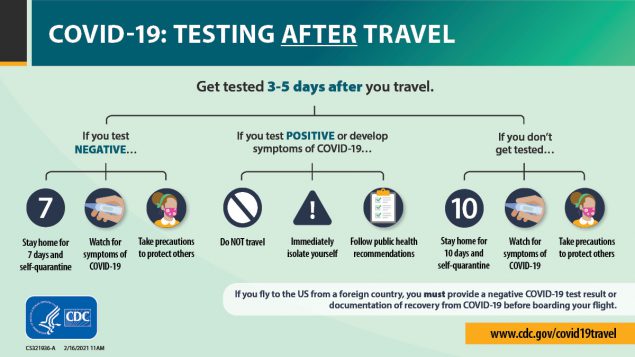 COVID-19: Testing After Travel Infographic