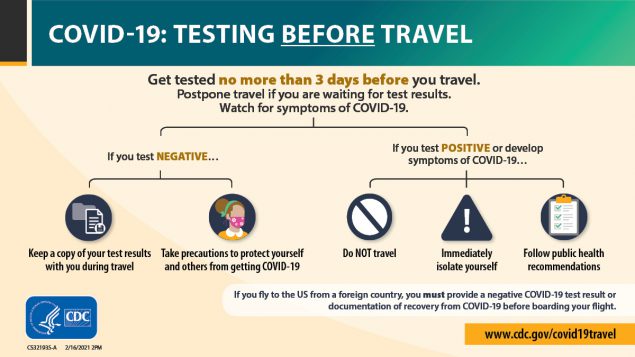 COVID-19: Testing Before Travel Infographic