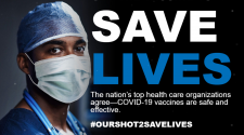 Mayo Clinic has partnered with Essentia Health, the Cleveland Clinic, and 57 other health systems in a new ad campaign to encourage vaccination for COVID-19 and to discourage vaccine skepticism and hesitancy. (Screencapture from ourshot2savelives.org)