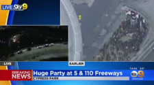 LAPD Trying To Break Up Cypress Park Party Between The 5 And 10 Freeways – CBS Los Angeles