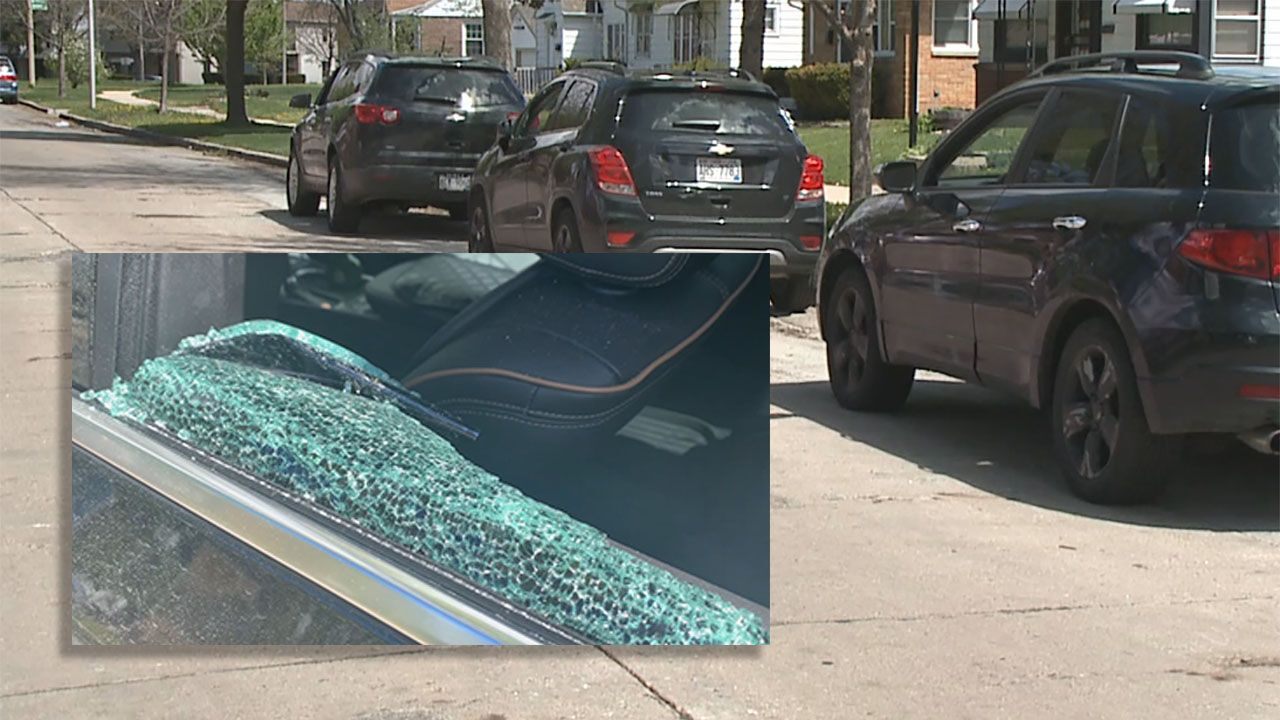 Car break-ins cover Milwaukee streets in shattered glass