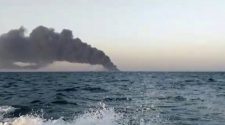 Iran's biggest warship sinks in Gulf of Oman after huge fire