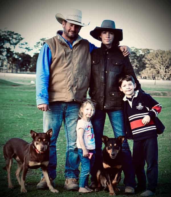 Trainers David and Sarah Lee with their kids and their dogs. Eulooka Hoover is on the left.