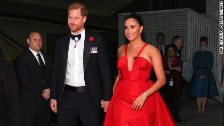 The Sussexes attend the 2021 Salute To Freedom Gala at Intrepid Sea-Air-Space Museum on in New York City on November 10, 2021.